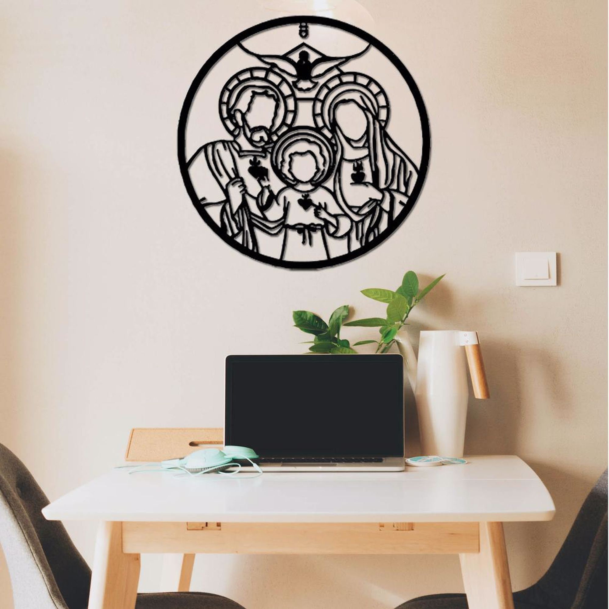 Jesus Metal Wall Decor Christian Metal Gift Religious Christian Decor Virgin Mary Wall Art Work Metal Wall Decoration (24/30inches)(60/75cm)