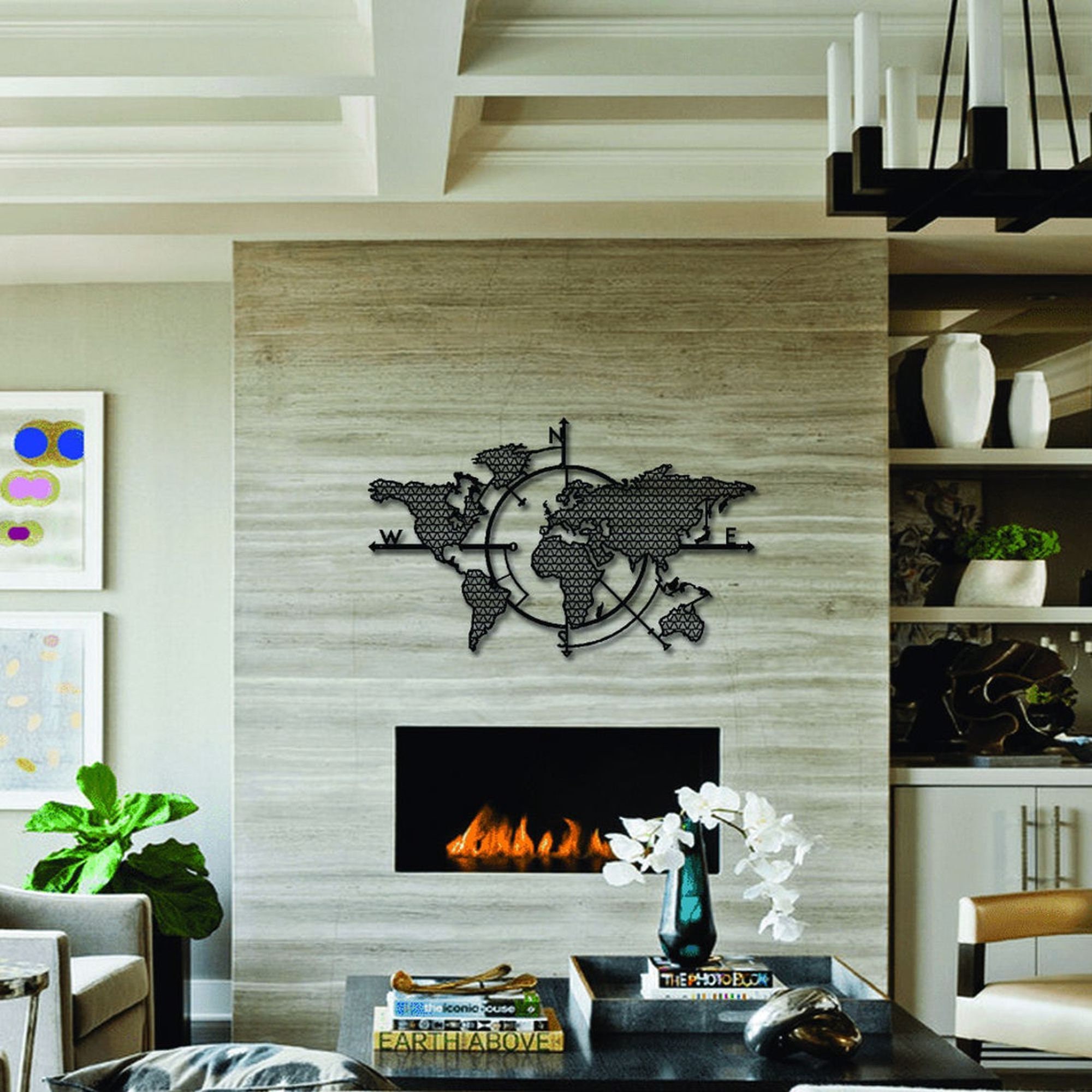 World Map Metal Wall Decor Metal World Map Metal Wall Decor Etsy