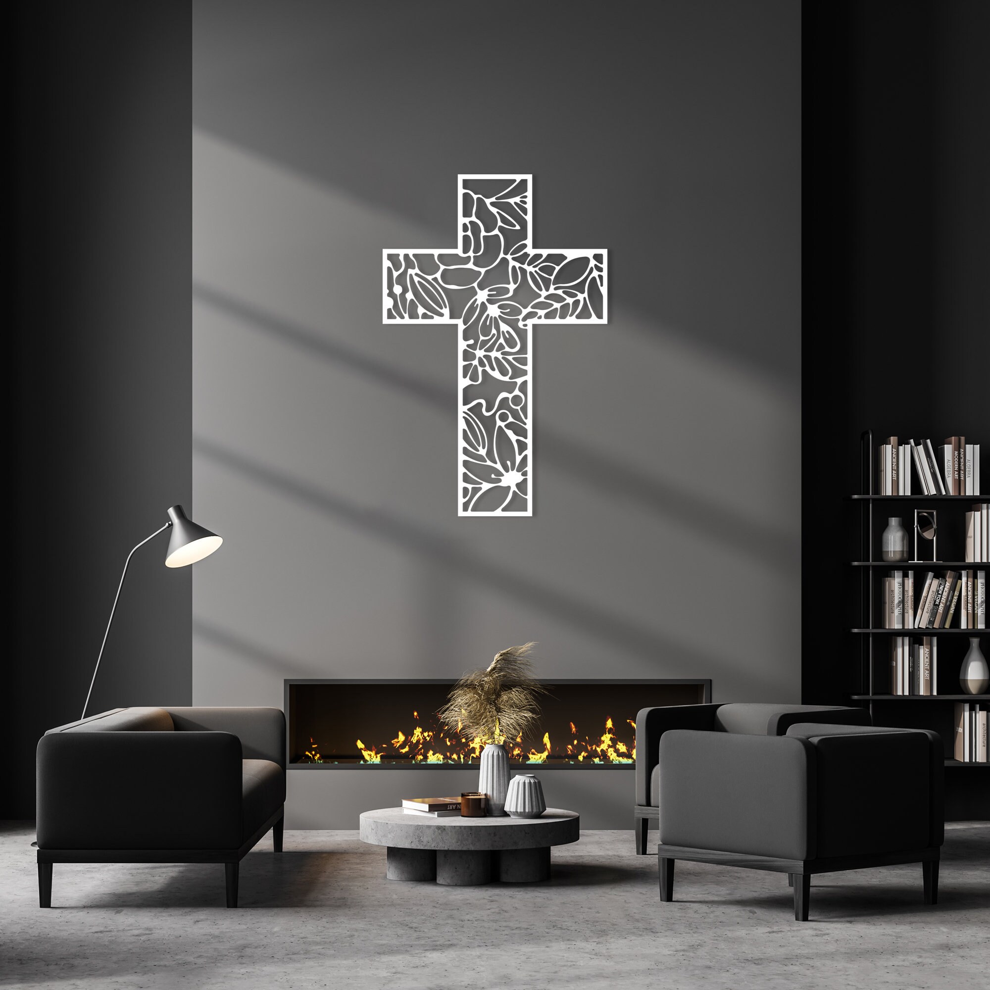 Jesus Metal Cross Wall Art, Décoration murale religieuse