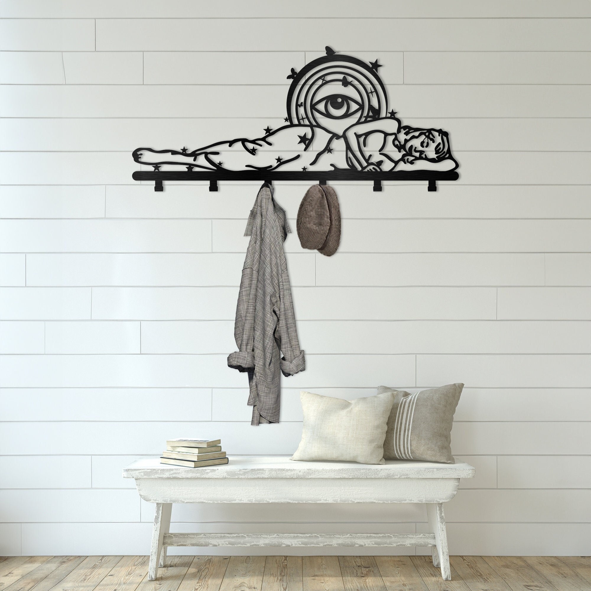 Sleeping Beauty Metal Wall Rack: Celestial Evil Eye Coat Hanger - Etsy