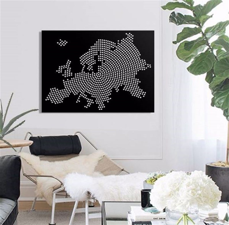 Europe Map Metal Wall Decor Europe Map Wall Art Europe Map Etsy