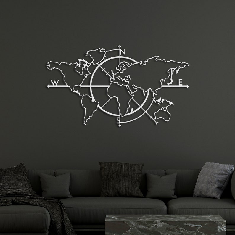 Map of Life Metal World Map Metal Wall Decor Metal Wall Etsy