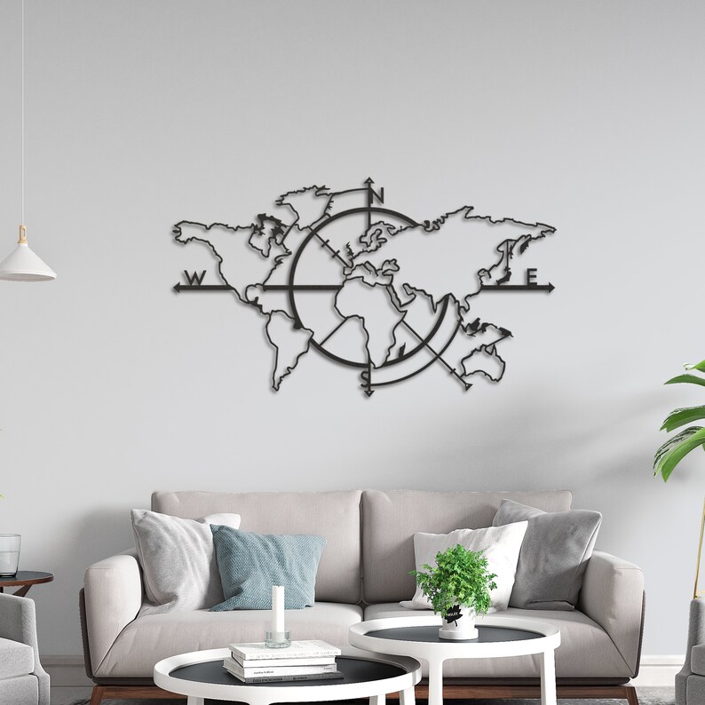 Map of Life Metal World Map Metal Wall Decor Metal Wall Etsy