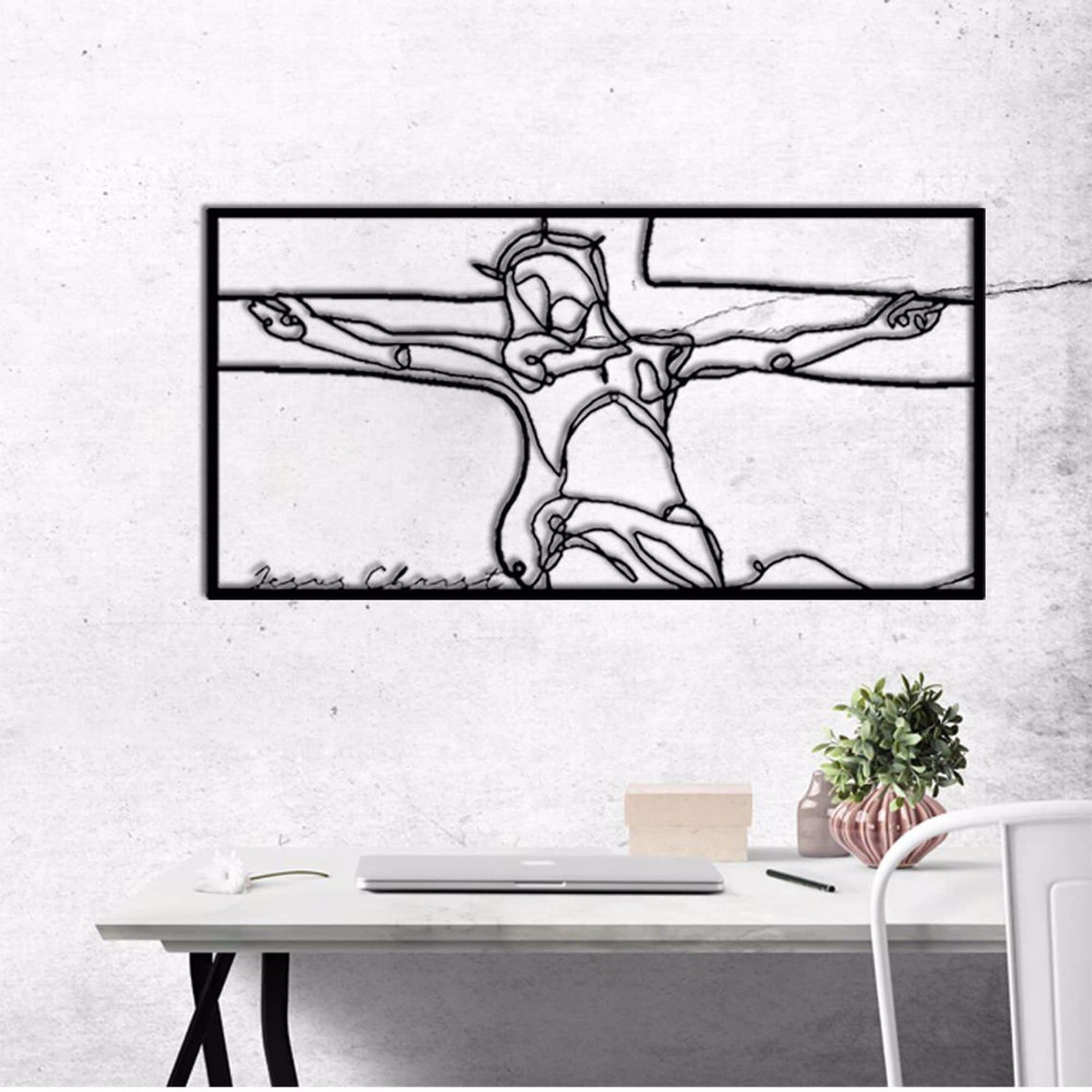 Jesus on the Cross Metal Wall Decor; He is Risen - Christian Art, Cross ...