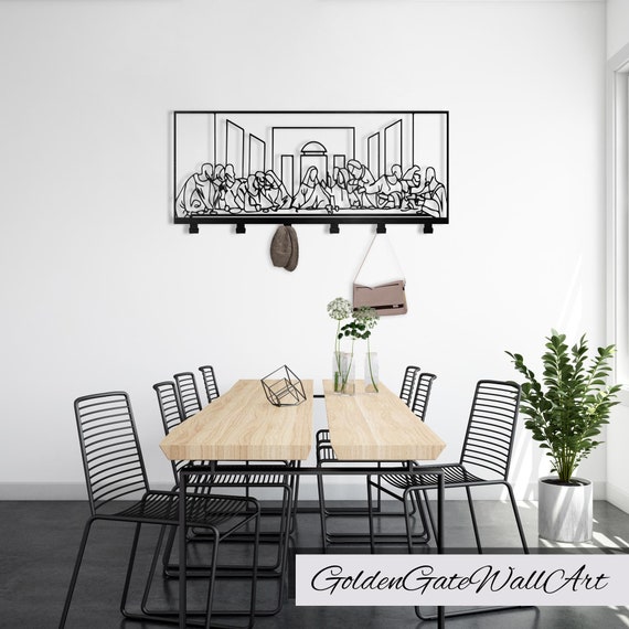 The Last Supper Metal Coat Rack: Leonardo da Vinci Christian Wall Art Hall Tree