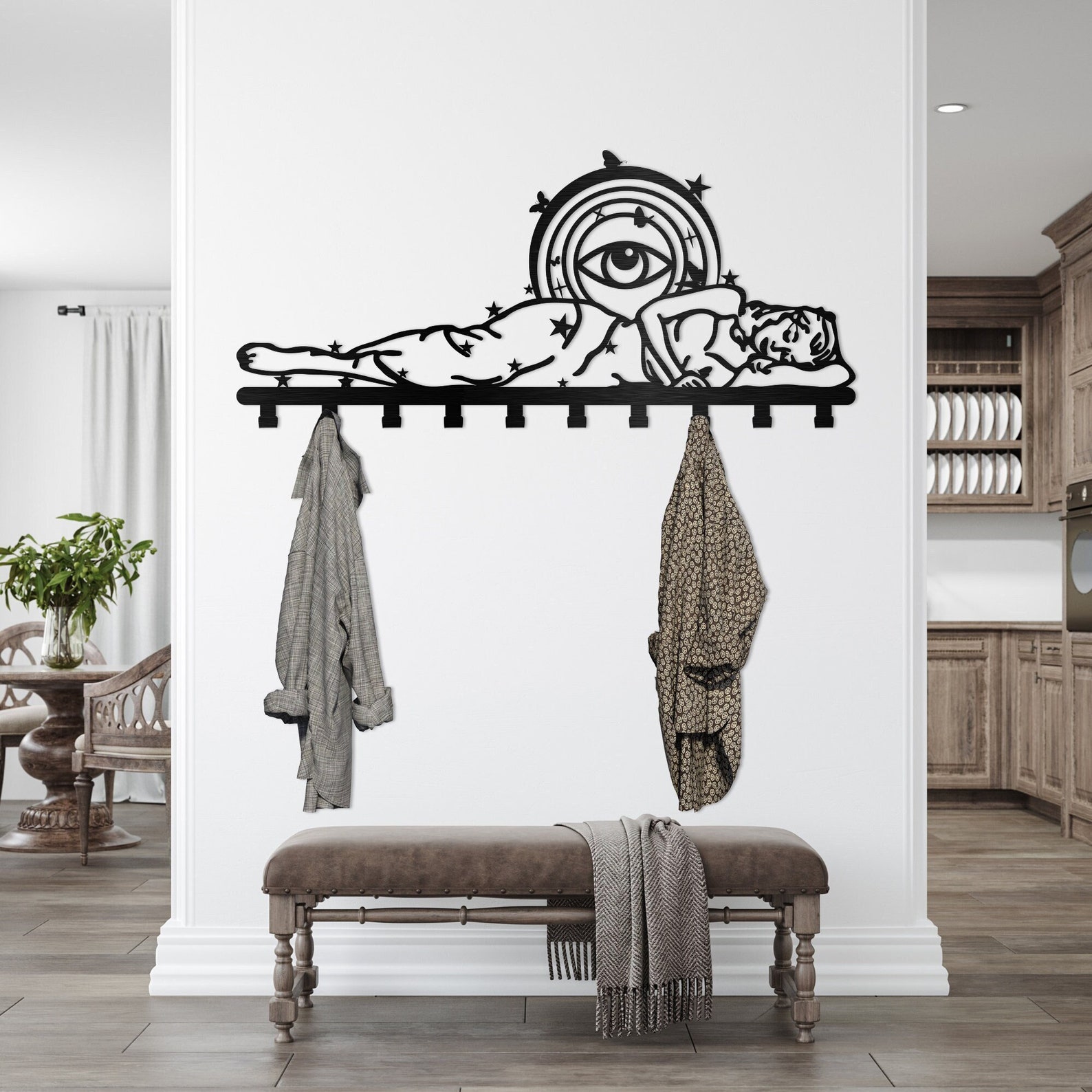 Sleeping Beauty Metal Wall Rack: Celestial Evil Eye Coat Hanger - Etsy