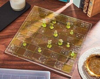 DIY Crystal Epoxy Chess International Checkers Board Chess Piece Silicone Mold