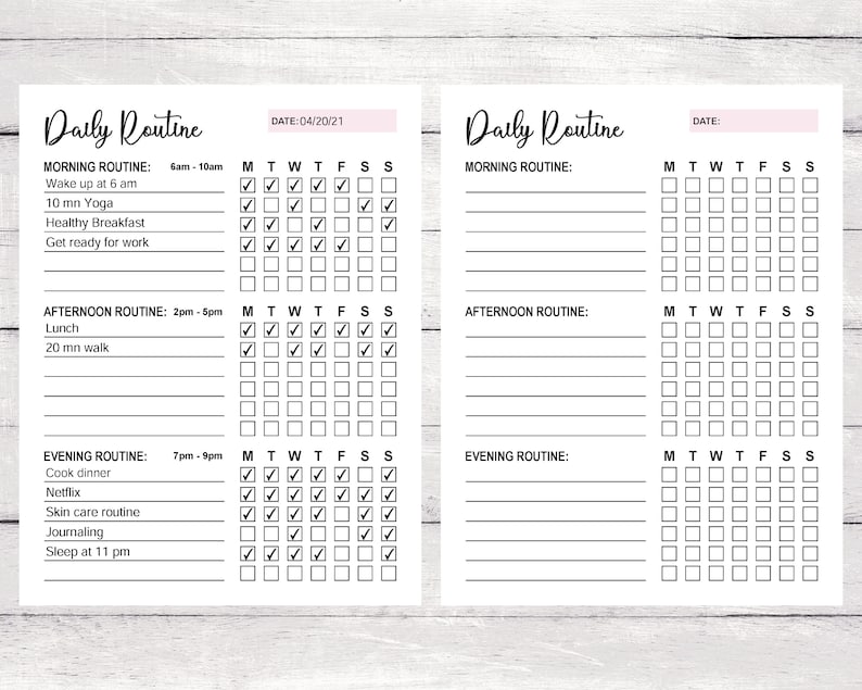 Daily Weekly Monthly Yearly Checklist Templates. Daily Routine, Weekly ...
