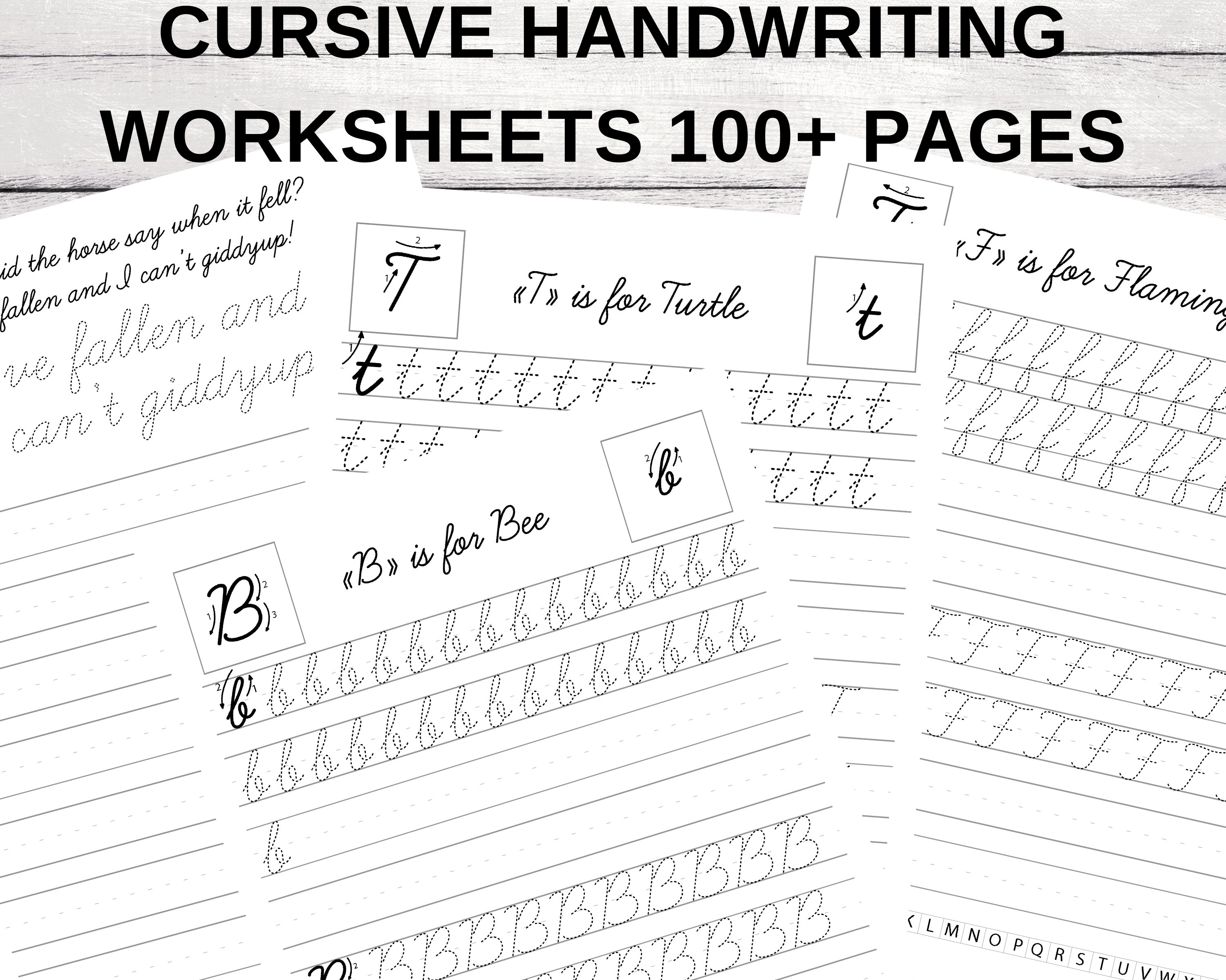 Printable cursive handwriting worksheets for kids cursive - etsy