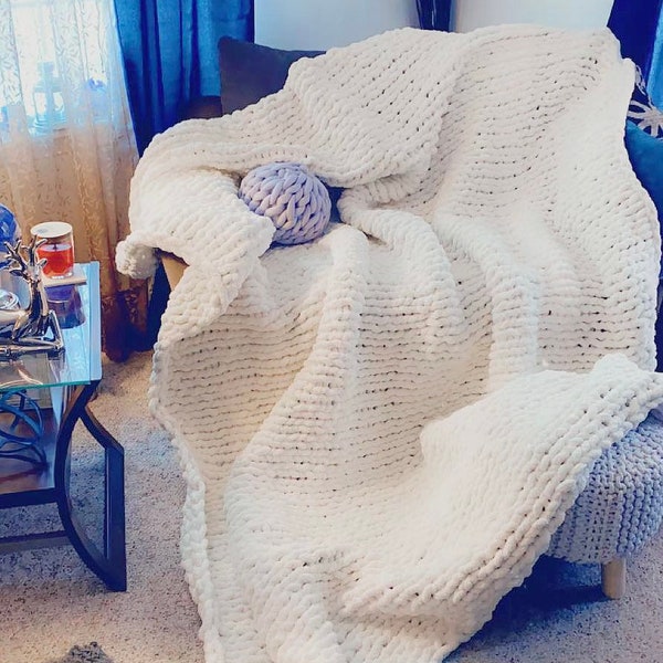 Jumbo Knit Blanket Etsy