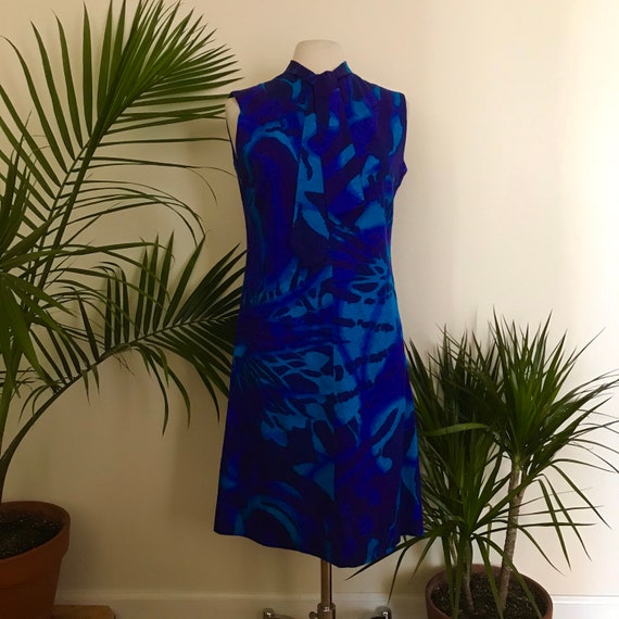 Handmade Vintage 60s Retro Blue and Purple Marbled