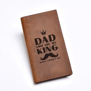 Regalo del Día del Padre para él, Cartera de cuero personalizada, Cartera personalizada, Cartera grabada, Regalo para novio, Cartera para hombre, Regalo de cumpleaños de papá
