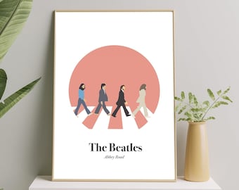 The Beatles - Abbey Road Album Cover Poster - Music Art Print - Beatles Gift - Illustration - A4 - A3 - Framing Option