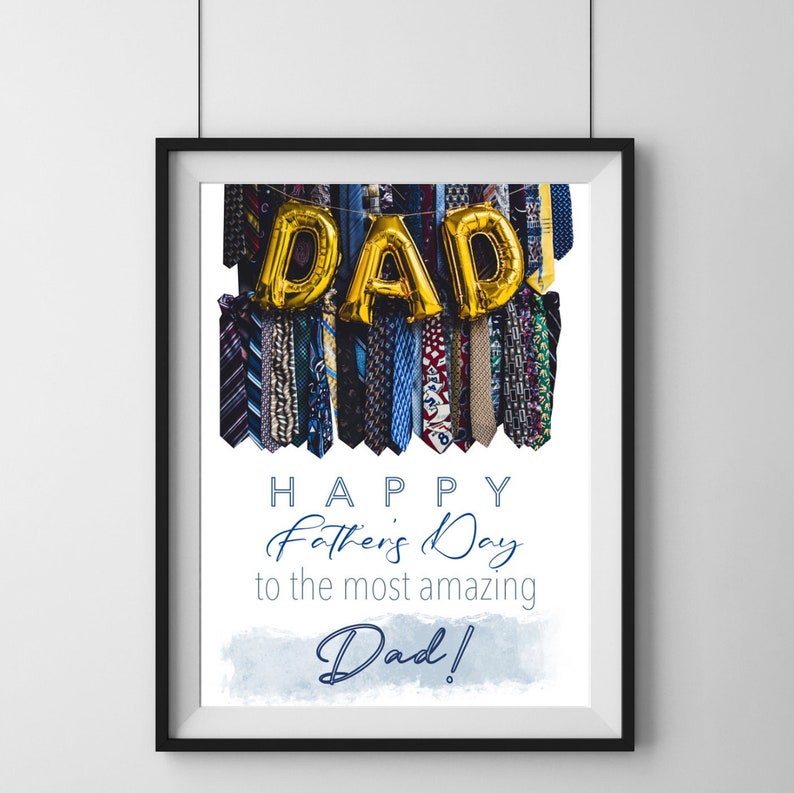 Father's Day Gift Card Happy Father's Day to the Most Amazing Dad Etsy