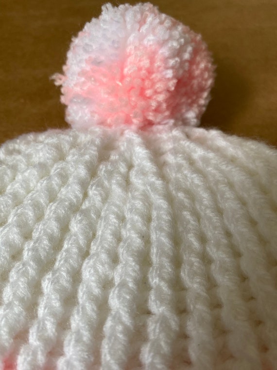baby girl pink bobble hat
