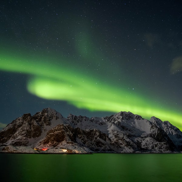 Isole Lofoten - Norvegia Aurora boreale - Fotografia notturna Aurora boreale