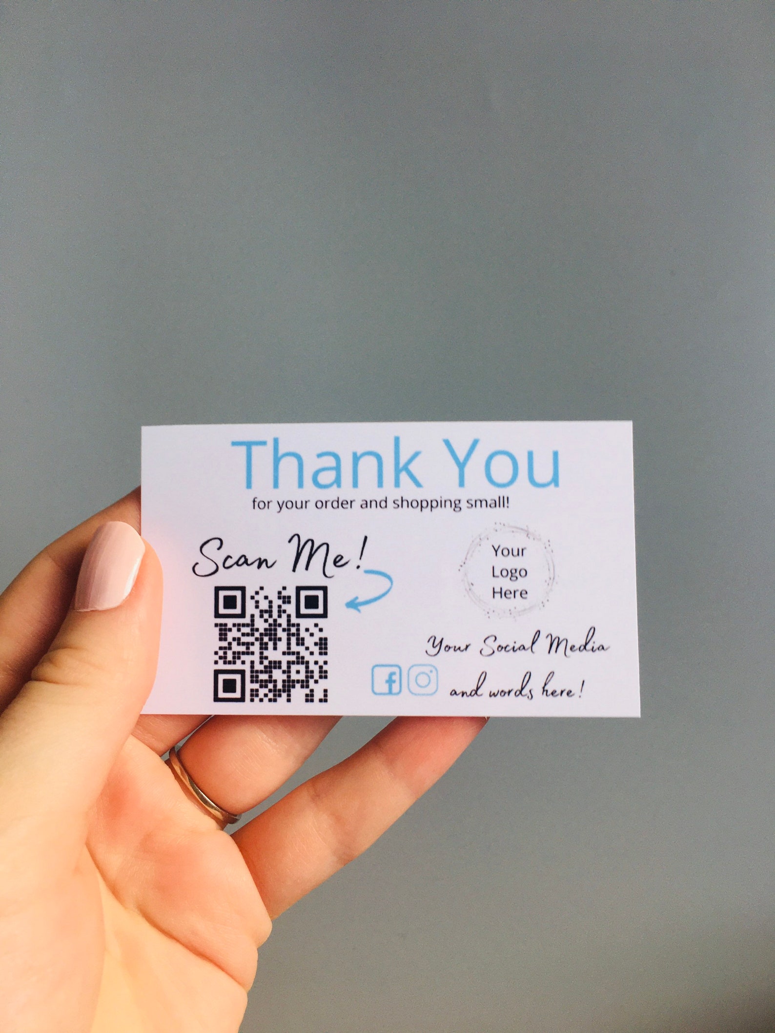 Qr Code Business Card Thank You Business Card Discount Code Etsy