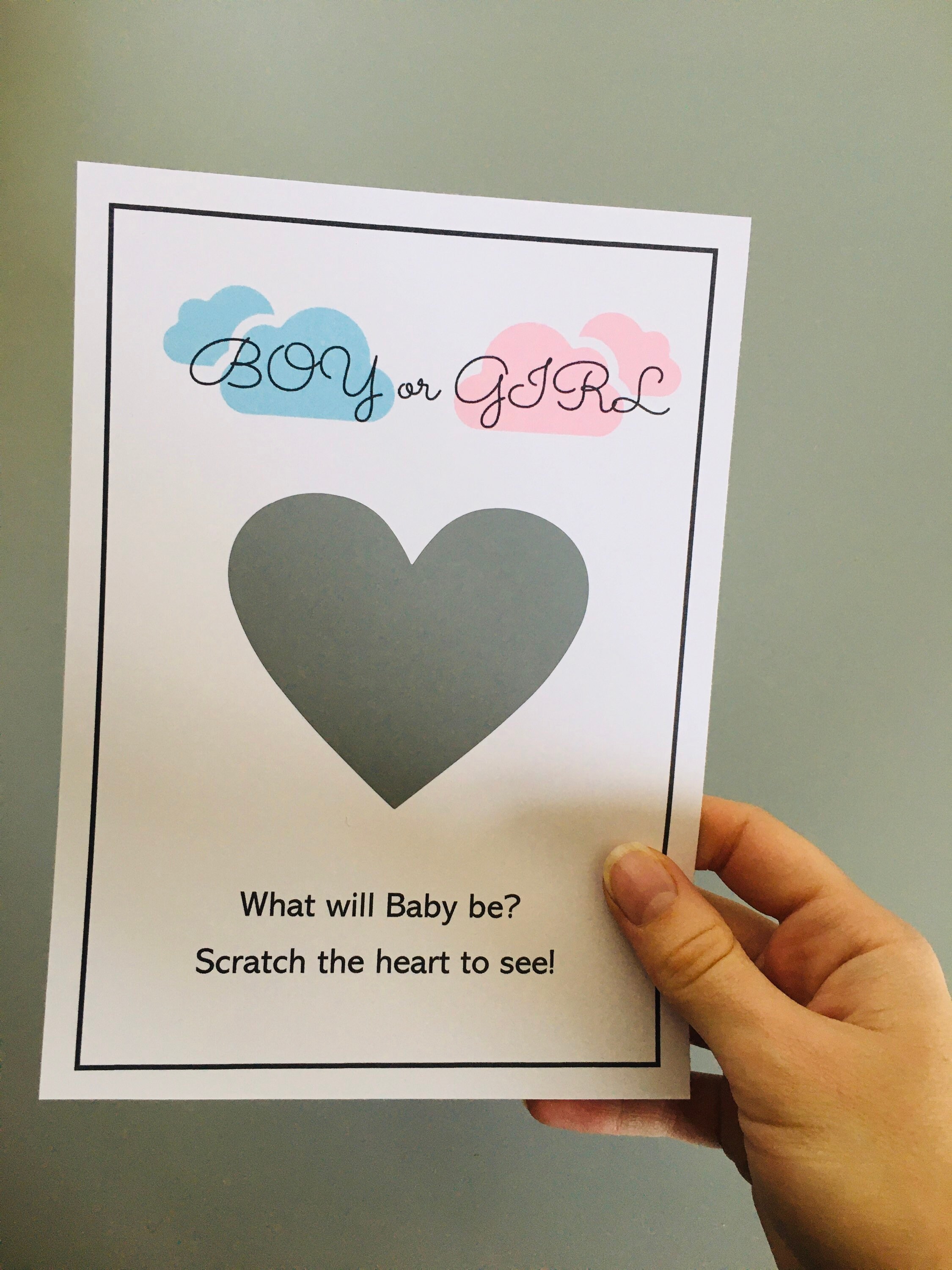 Gender reveal scratch card gender reveal announcement gender Etsy