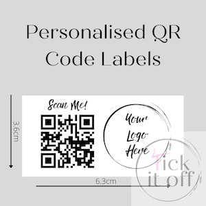 Qr code sticker custom, personalised business labels, packaging seal, small business supplies, rectangular stickers, qr code label