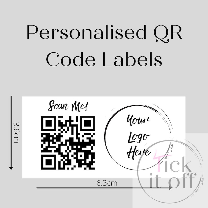 Qr Code Sticker Custom Personalised Business Labels Etsy UK