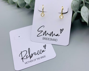 Personalised bridesmaid earring card, hoop earring card, diy bridesmaid proposal, luxury bridesmaid proposal, gifts for bridesmaid