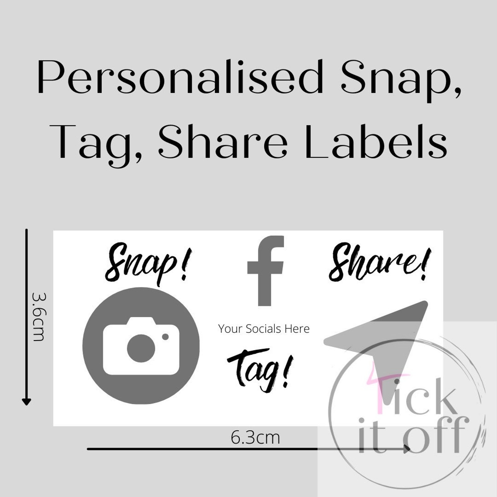 Snap Tag Share Stickers Personalised Business Labels Social Etsy Ireland