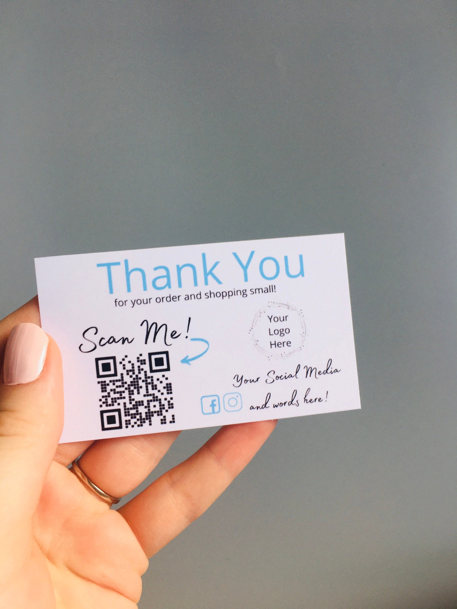 Qr Code Business Card Thank You Business Card Discount Code Etsy