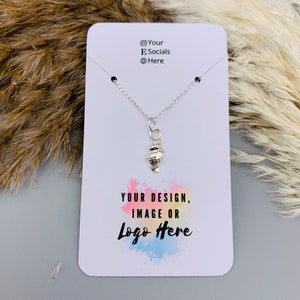Logo necklace holder, eco friendly packaging, display cards, jewellery backing cards, Kraft necklace card custom, recycled, small business