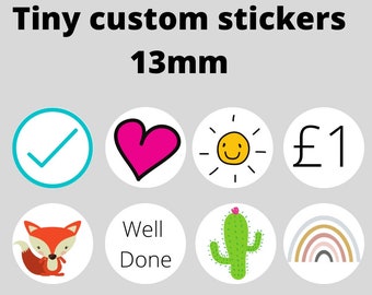 Tiny custom stickers, small round sticker label, bulletjournal stickers, price tag stickers, small cute sticker, small stickers for business