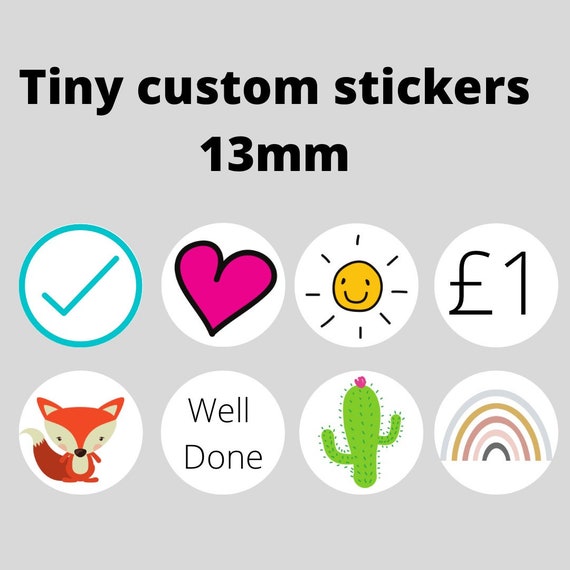 Tiny Custom Stickers, Small Round Sticker Label, Bulletjournal Stickers,  Price Tag Stickers, Small Cute Sticker, Small Stickers for Business 