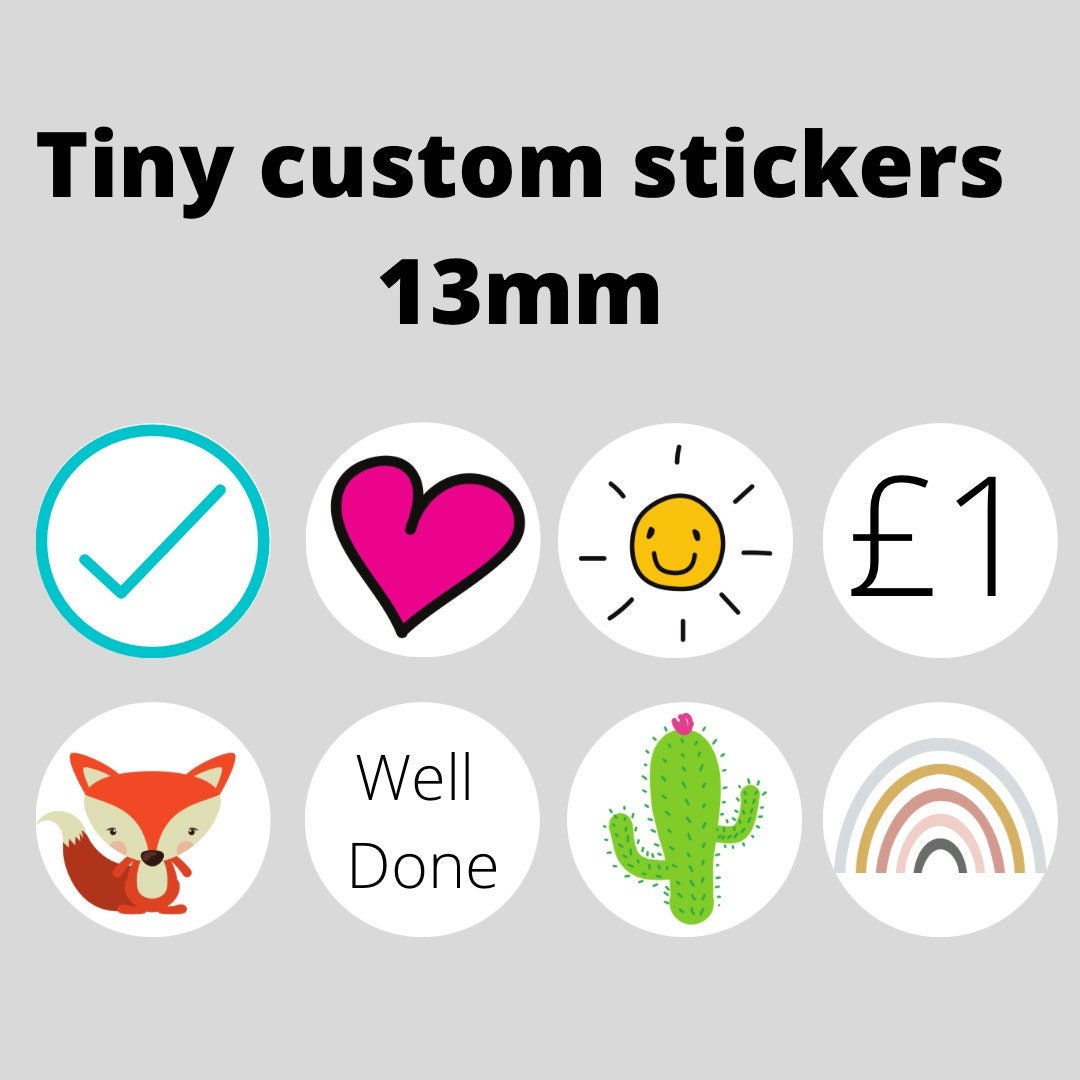 Tiny Custom Stickers, Small Round Sticker Label, Bulletjournal Stickers,  Price Tag Stickers, Small Cute Sticker, Small Stickers for Business 