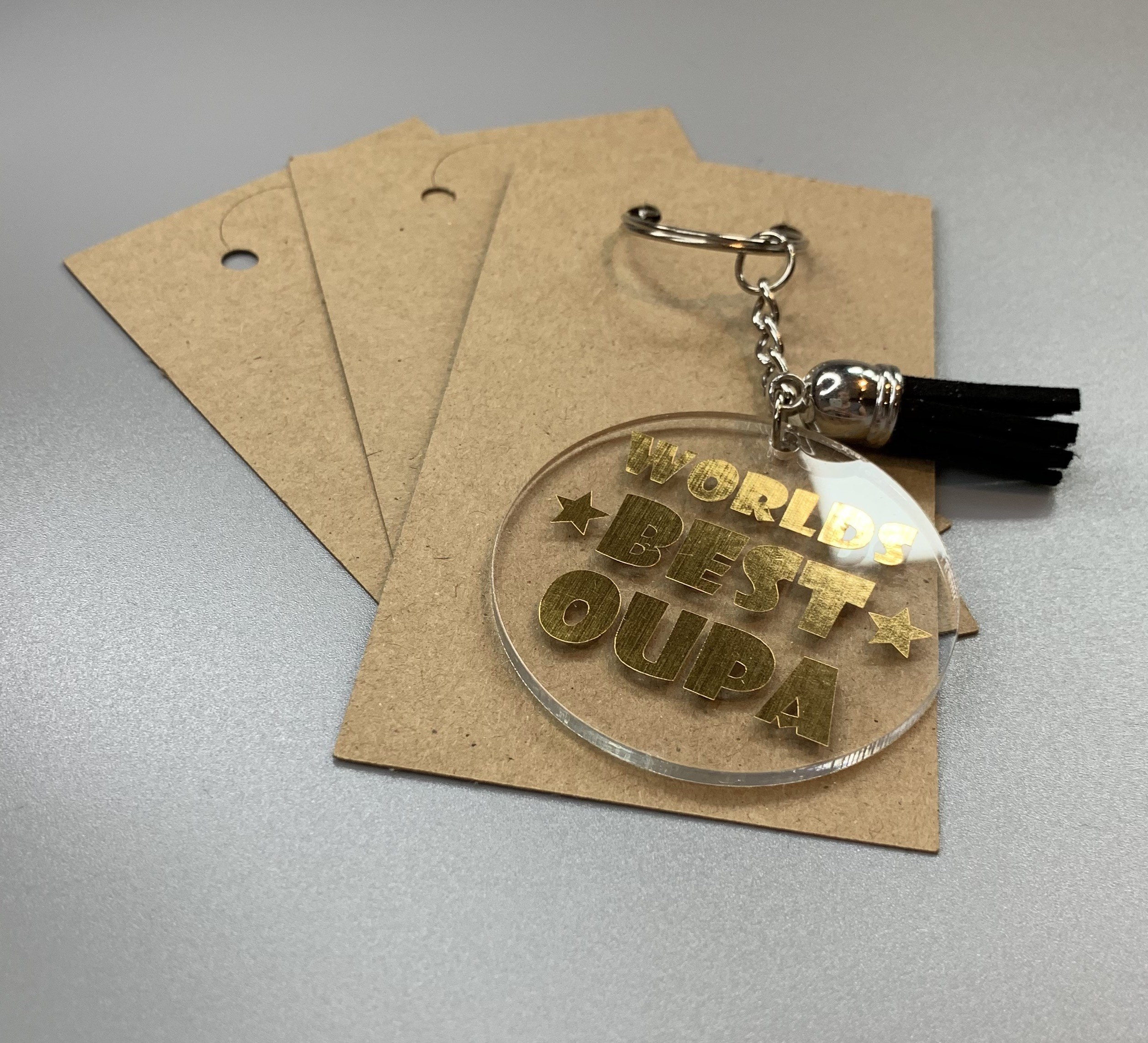 Simple Black White Keychain Display Card