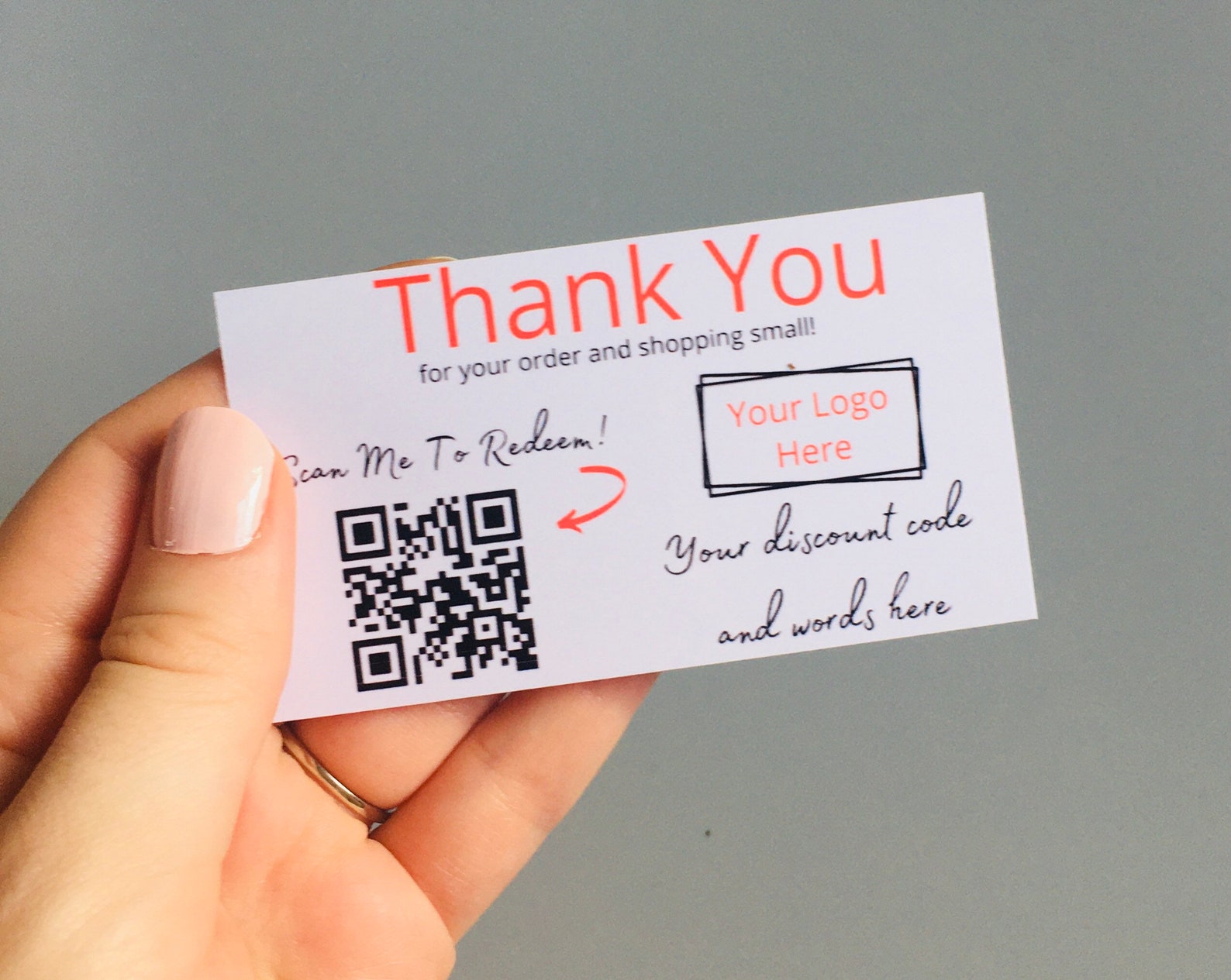 Qr Code Business Card Thank You Business Card Discount Code Etsy