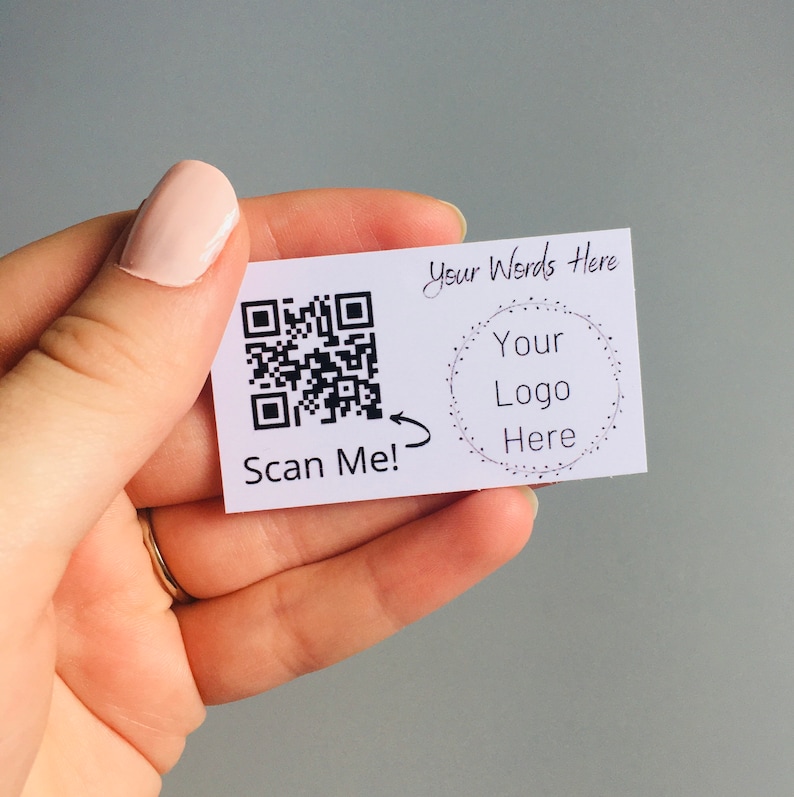 Mini Qr Code Business Card Business Card Discount Code Etsy UK