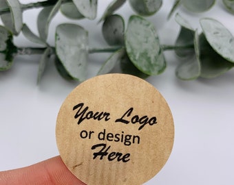 Custom Logo Kraft Stickers: Round Business Labels (35mm)