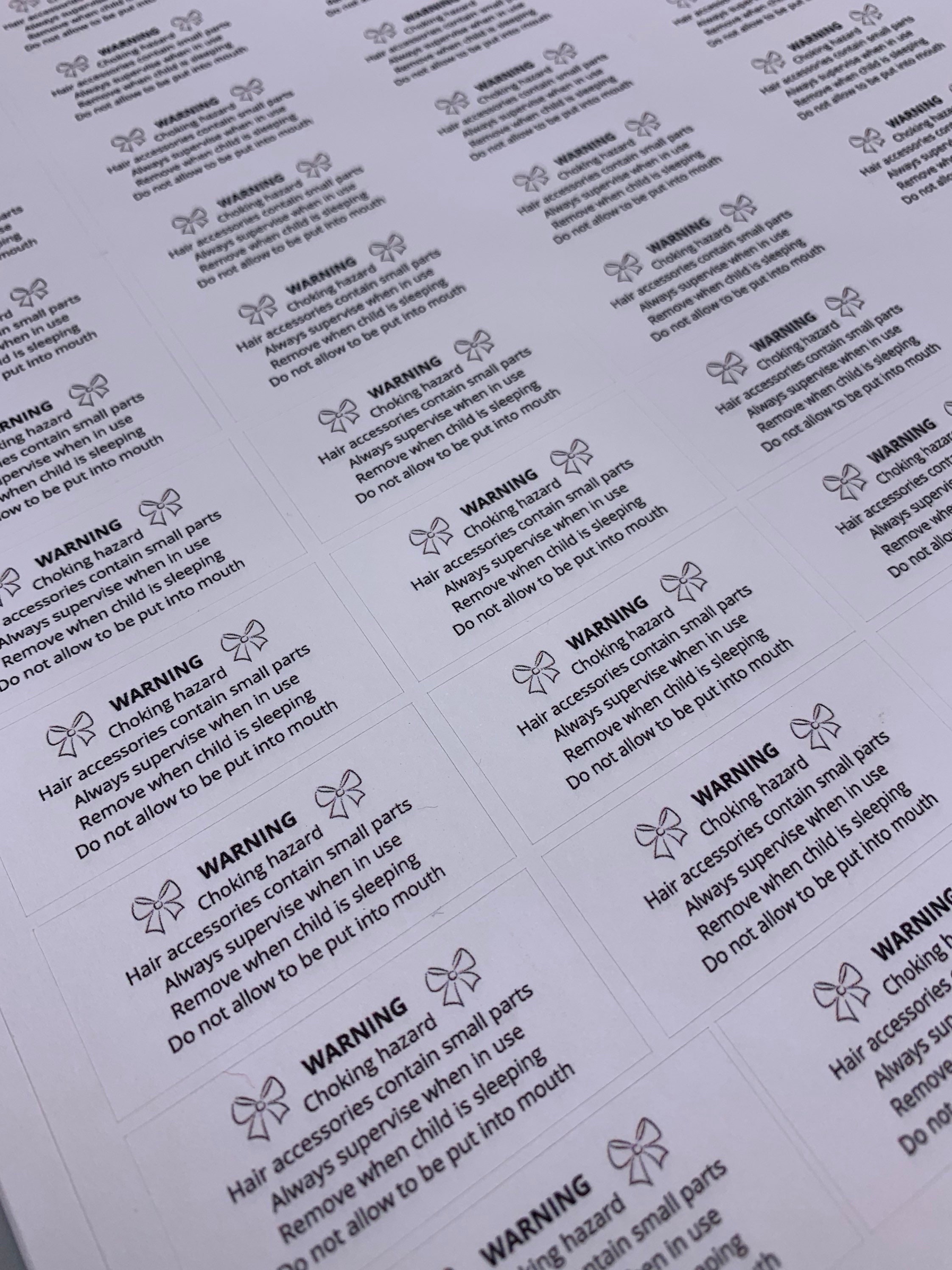 Custom Warning Labels Hair Bow Packaging Personalised - Etsy