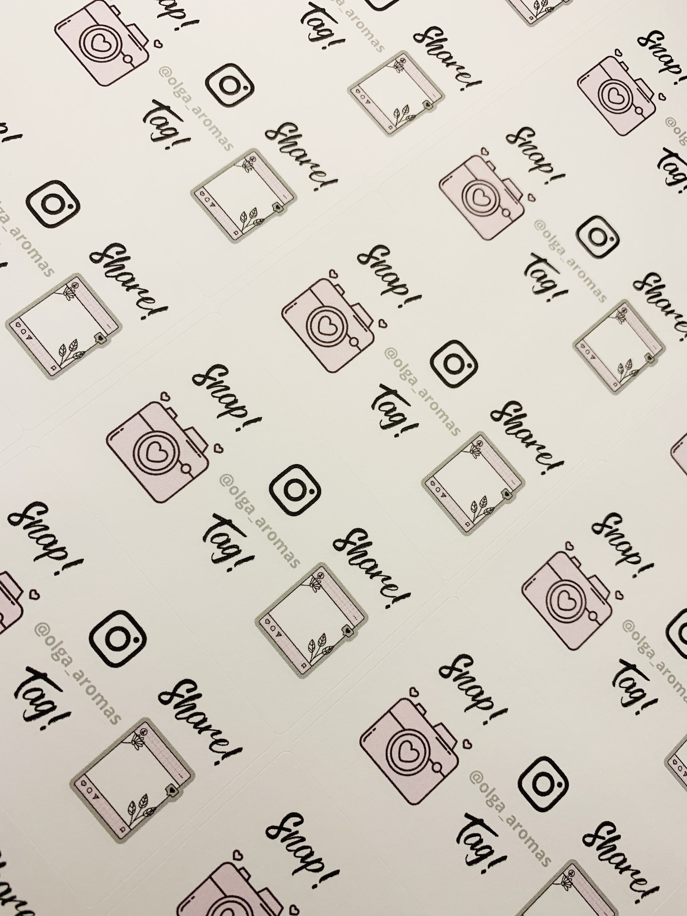 Snap Tag Share Stickers Personalised Business Labels Social Etsy Ireland