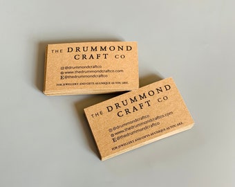 Custom, Kraft business cards, recycled business cards, kraft business tags, small business supplies packaging, thank you note