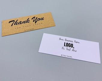 Mini business cards, eco friendly business cards, thank you tags, small business packaging supplies, must haves