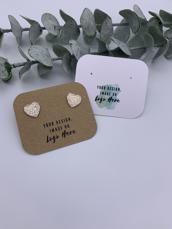 Personalised Earring Display Cards Jewellery Backing Cards Kraft