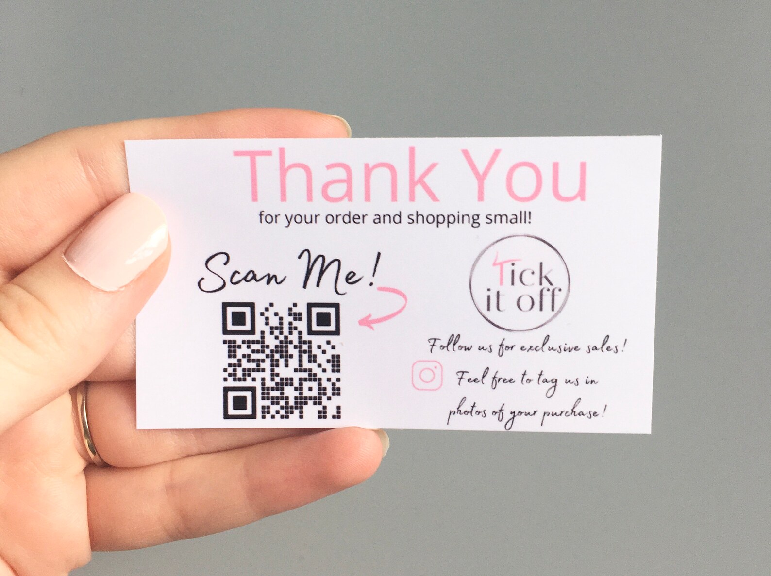 Qr Code Business Card Thank You Business Card Discount Code Etsy