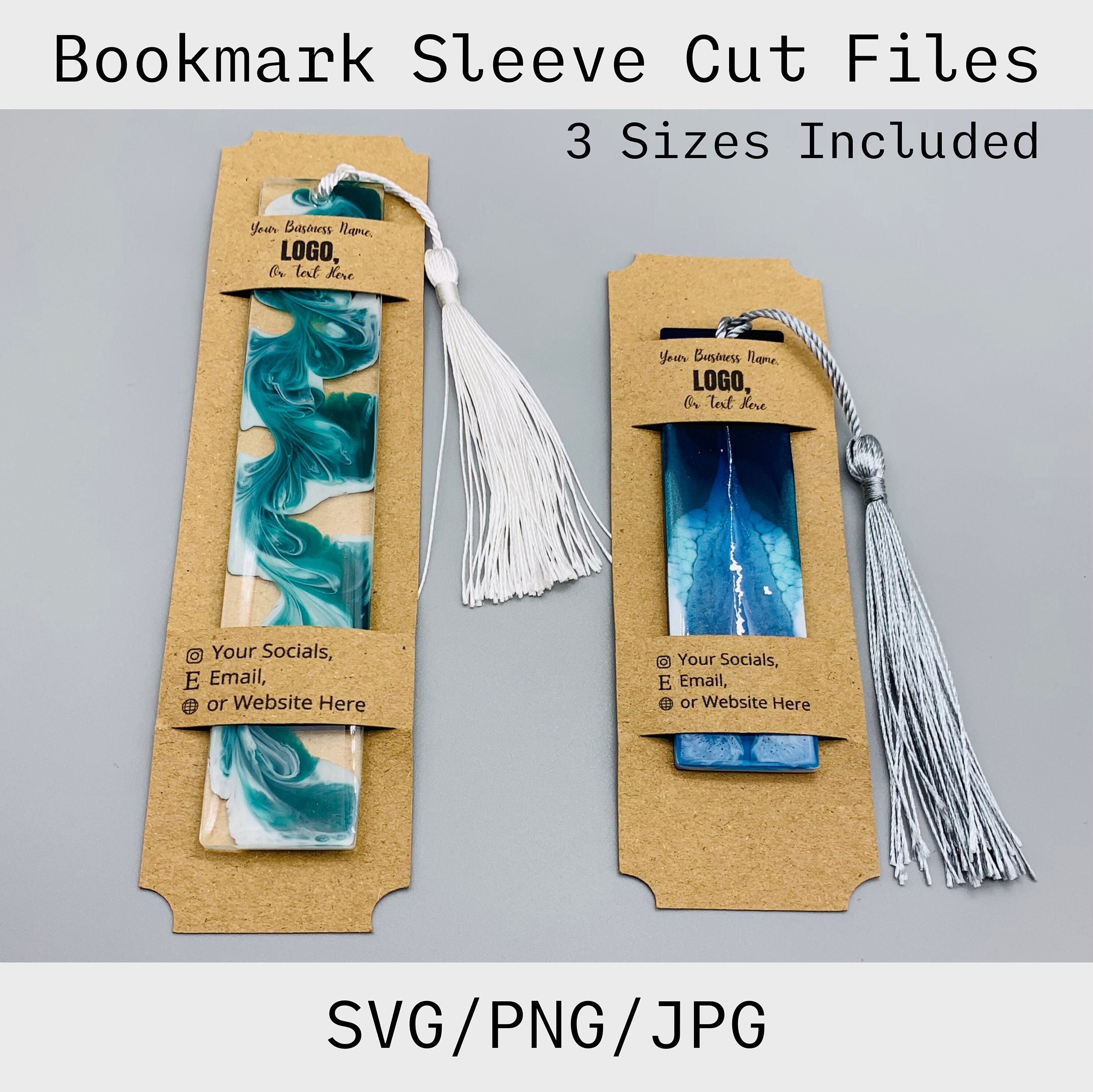 Bookmark Sleeve Svg, Resin Bookmark Packaging, Cut Files, Png Cut File,  Bookmark Holder Svg, Bookmark Display, Small Business Essentials 