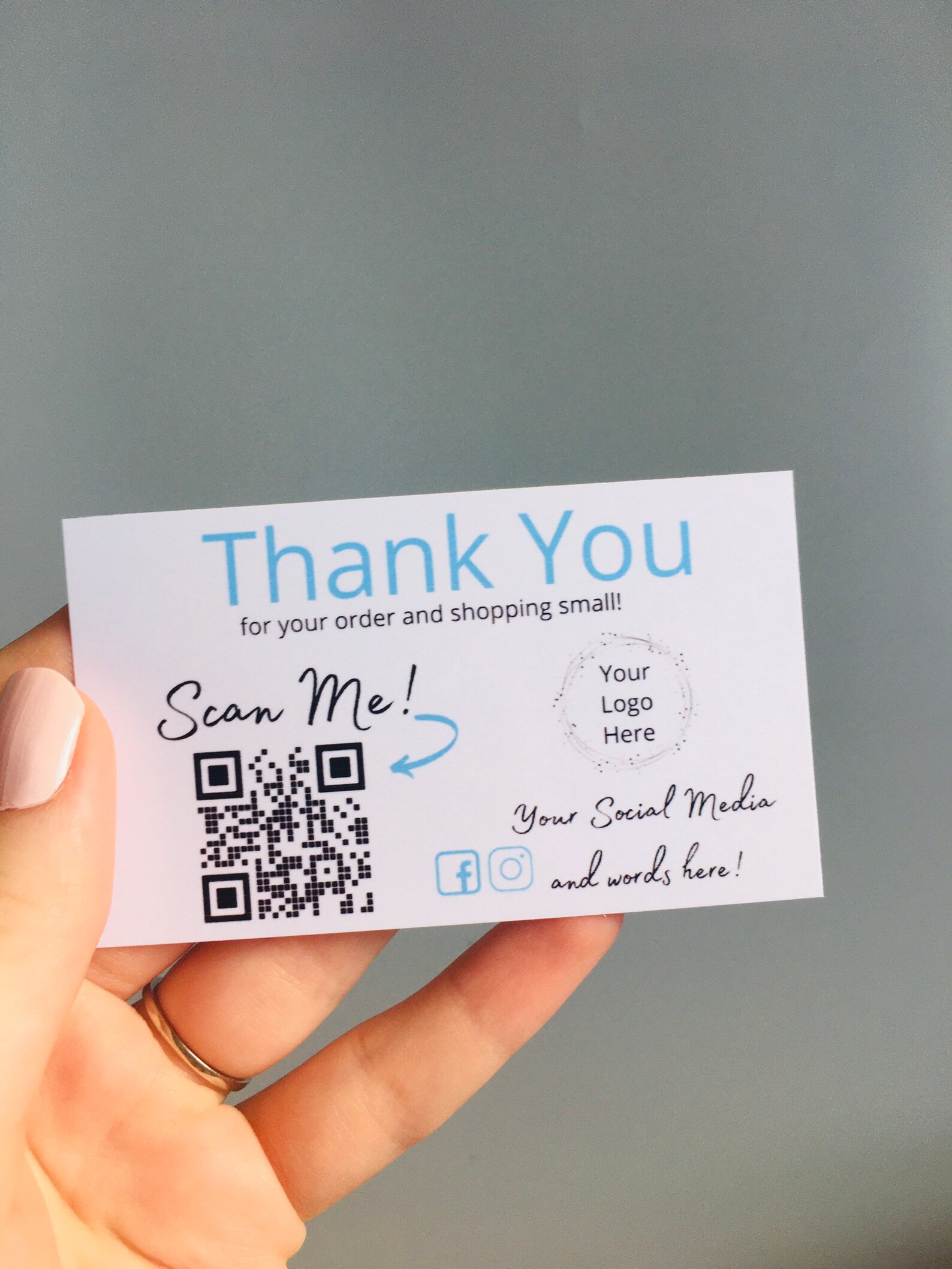 Qr Code Business Card Thank You Business Card Discount Code Etsy