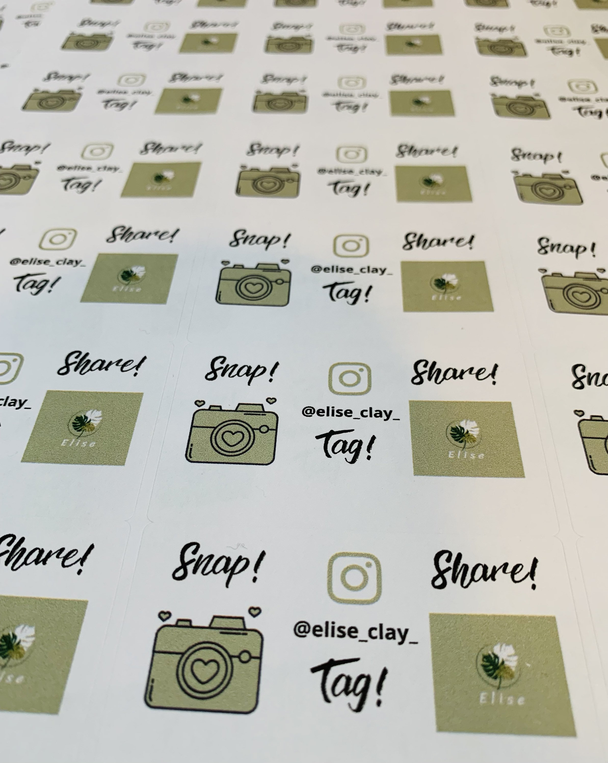 Snap Tag Share Stickers Personalised Business Labels Social Etsy Ireland