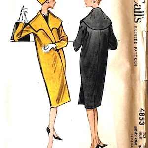 Rzadki wzór krawiecki McCall’s #4853 z 1958 r. na kopertówkę dla kobiet: rozmiar 14, biust 34" (bez rozcięcia)