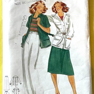Modello di cucito Butterick 5272 del 1978: giacca, pantaloni e cintura da donna - Taglia 14, busto 36", parzialmente tagliato **Gonna mancante
