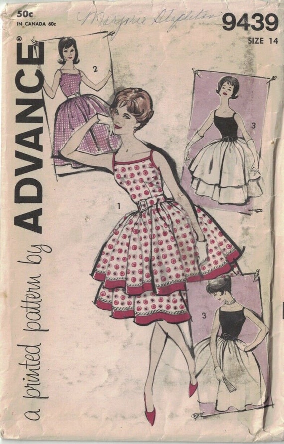 Vintage 60s Advance Teen Junior Rockabilly Dress w