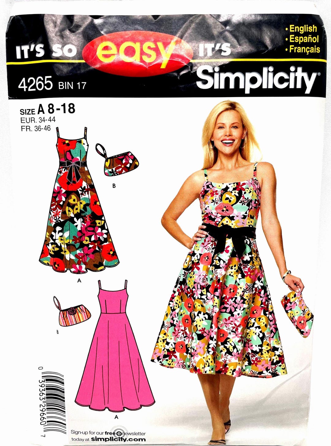 Simplicity 4265 Summer Maxi Dress and Bag Sewing Pattern Uncut FF - Etsy