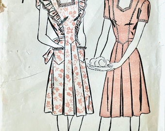 Patrón de costura para vestido estilo años 40: Advance 4139, detalle de volantes, busto de 81 cm (precortado; completo).