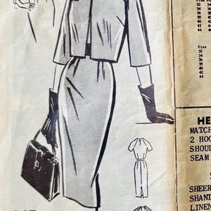 1960s Fitted Dress & Bolero Jacket Sewing Pattern: Raglan Sleeves, Size 34 Bust (Precut)
